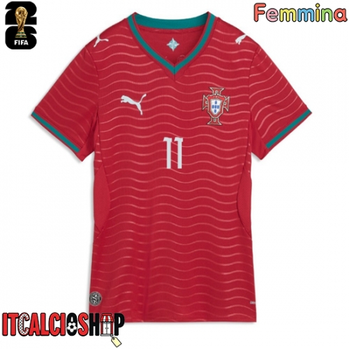 Portogallo Joao Felix #11 Prima Maglia Femmina Mondiali 2026 Manica Corta
